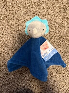 Blue Plush Lovey Dinosaur Comforter